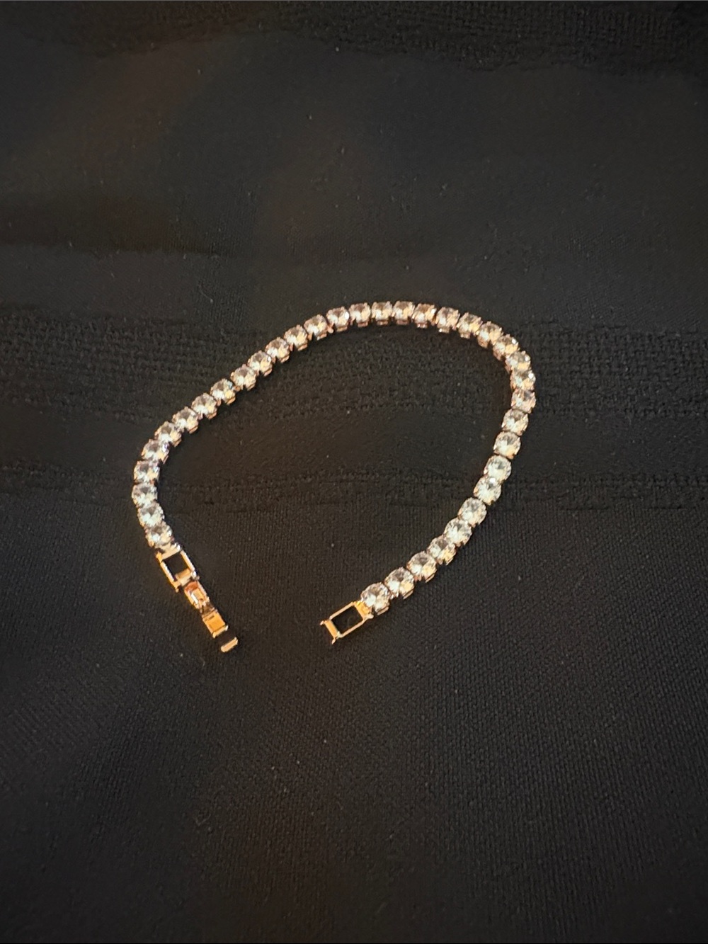 Rose Gold-Tone Crystal Tennis Bracelet - Classic Women's Jewelry